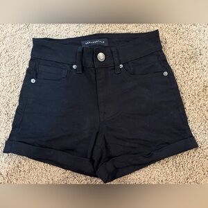 🖤Aeropostale • women’s black denim shorts • 00
